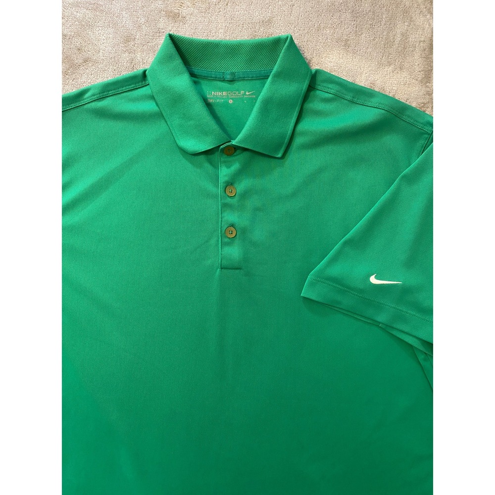 Nike Polo Shirt Sz L Kelly Green Nike Golf Dri-FIT Short Sleeve Solid Activewear